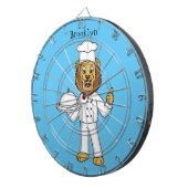 Cute lion chef cartoon illustration  ダーツボード (正面右)