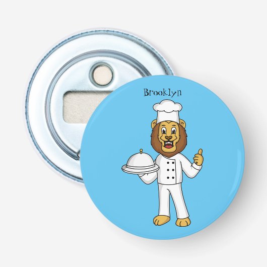 Cute lion chef cartoon illustration  栓抜き (正面)