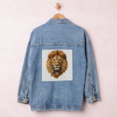 Cute Lion Face Kids Short Sleeve T-Shirt – Fun Tee デニムジャケット (ハンガー)