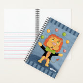 Cute Lion Juggler Kid Personalized Spiral Notebook ノートブック (内側)