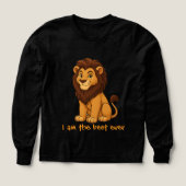 Cute lion kids sweatshirt "I am the best ever" (デザイン正面)