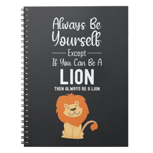 Cute Lion Lover Gifts Quote Funny Animal Humor ノートブック (正面)