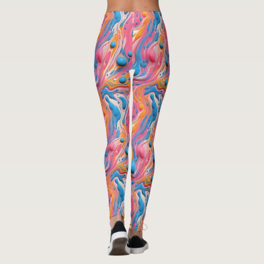 Cute liquid pour tiled pattern レギンス (裏面)