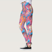 Cute liquid pour tiled pattern レギンス (左)