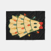 Cute Lit Ghost Christmas Tree Funny Gift Halloween フリースブランケット (正面(横))