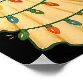 Cute Lit Ghost Christmas Tree Funny Gift Halloween ポスター (角)