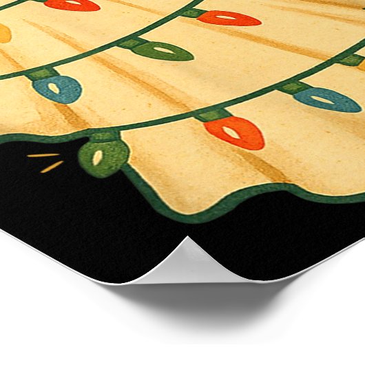 Cute Lit Ghost Christmas Tree Funny Gift Halloween ポスター (角)