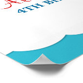 Cute Little Airplane Boy Birthday Poster ポスター (角)