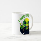 cute little alien, der kleine ausserirdische コーヒーマグカップ (正面右)