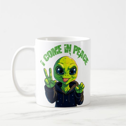 cute little alien, der kleine ausserirdische コーヒーマグカップ (左)