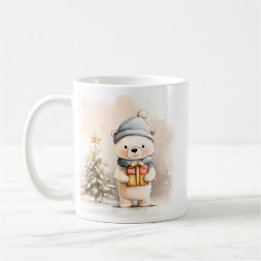 Cute Little Bear Mug Cozy Winter Gift コーヒーマグカップ