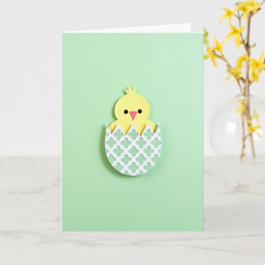 Cute Little Bird Hatchling Card カード (黄色い花)