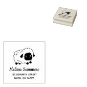 Cute Little Black Nosed Sheep Address ラバースタンプ (押印)