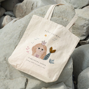 Cute Little Blush Sea Mermaid Girl Baby Shower トートバッグ
