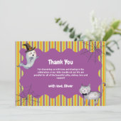 Cute Little Boo Ghost Cat Fall Autumn Baby Shower サンキューカード (スタンド正面)