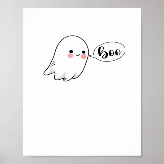 Cute Little Boo Graphic Cool Aesthetic ポスター (正面)