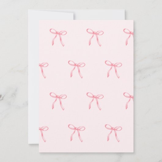Cute Little Bow Pastel Baby Shower 招待状 (裏面)
