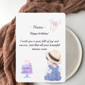 Cute Little Boy Personalized Birthday Card for Son サンキューカード