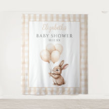 Cute Little Bunny Baby Shower Photo Backdrop