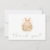 Cute Little Bunny Baby Shower Thank You サンキューカード (正面)