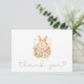 Cute Little Bunny Baby Shower Thank You サンキューカード (スタンド正面)