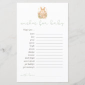 Cute Little Bunny Wishes For Babies Advice Card (正面)
