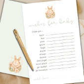 Cute Little Bunny Wishes For Babies Advice Card