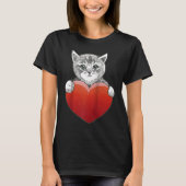 Cute little cat with heart Raglan Baseball Tシャツ (正面)