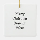 Cute Little Christmas Elf Personalized セラミックオーナメント (裏面)