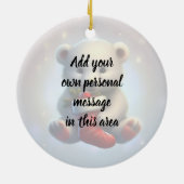 Cute Little Christmas Polar Bear セラミックオーナメント (裏面)