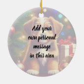 Cute Little Christmas Puppy セラミックオーナメント (裏面)