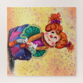 Cute Little Clown Girl - Happy Circus - Drawing ジグソーパズル (横)