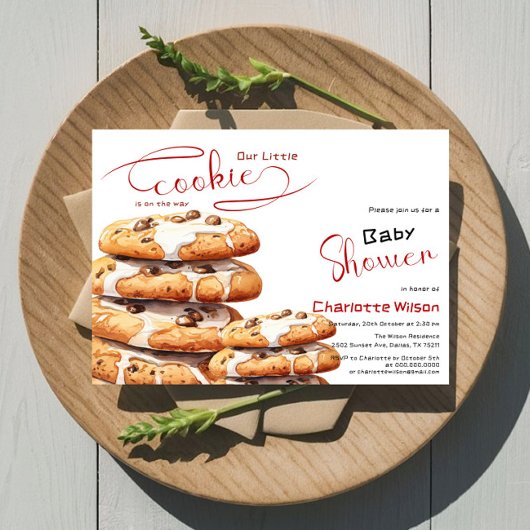 Cute Little Cookie Baby Shower 招待状