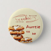 Cute Little Cookie Baby Shower Auntie-to-be 缶バッジ (正面)