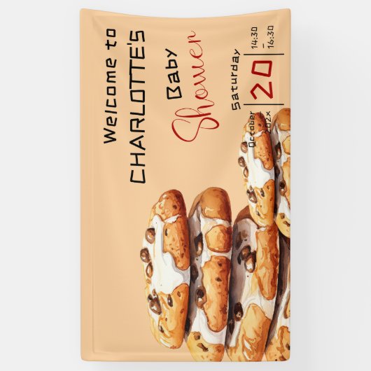 Cute Little Cookie Baby Shower Banner 横断幕 (縦)