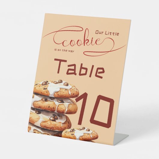 Cute Little Cookie Baby Shower Table Numbers 台座サイン (正面)