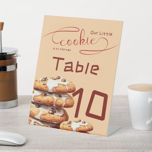 Cute Little Cookie Baby Shower Table Numbers 台座サイン (インサイチュ)