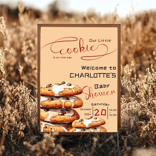 Cute Little Cookie Baby Shower Welcome ポスター