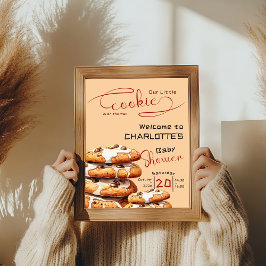 Cute Little Cookie Baby Shower Welcome ポスター
