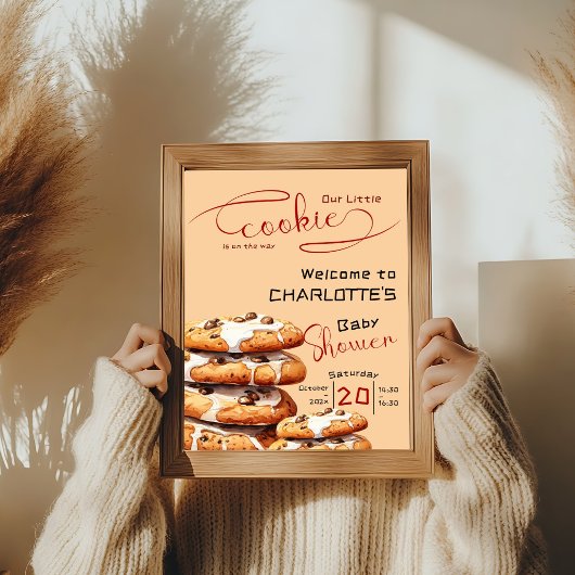 Cute Little Cookie Baby Shower Welcome ポスター