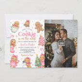 Cute Little Cookie Christmas Baby Shower Photo 招待状 (正面)