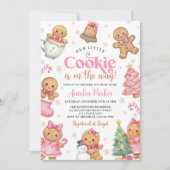 Cute Little Cookie Winter Christmas Baby Shower 招待状 (正面)