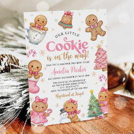 Cute Little Cookie Winter Christmas Baby Shower 招待状