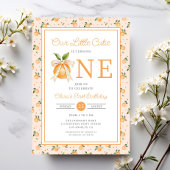 Cute Little Cutie Orange Citrus 1st Birthday 招待状