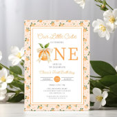Cute Little Cutie Orange Citrus 1st Birthday 招待状
