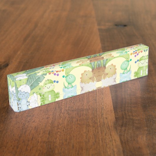 Cute Little Dino デスクネームプレート (側面)