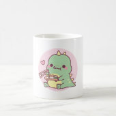 Cute Little Dino Loves Japanese Sushi コーヒーマグカップ (中央)