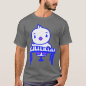 Cute Little Duck Chick Bird Playing Keyboard Music Tシャツ (正面)