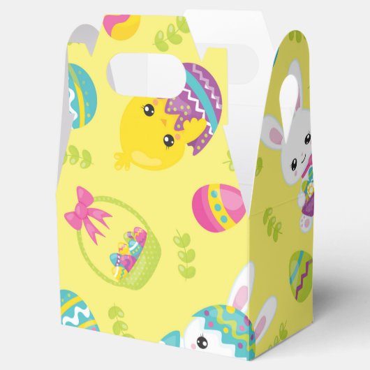 Cute Little Easter Bunny Egg Pattern Gift フェイバーボックス (オープン)