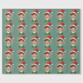 Cute little elf with Christmas hat ラッピングペーパー (フラット)